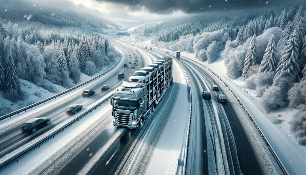 Winter Interstate Car Transport